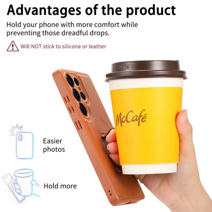 CASENEO - CASENEO Samsung Galaxy S25 Ultra Fodral - PU Läder - Brun