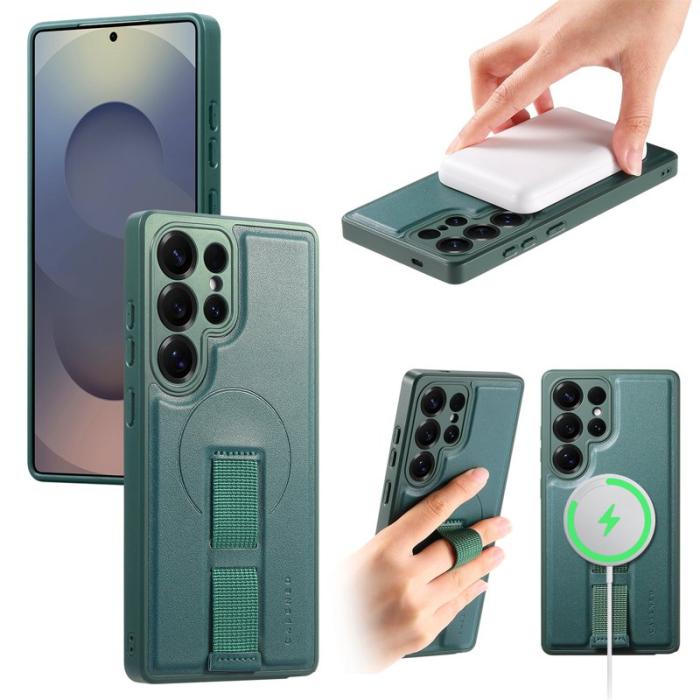 CASENEO - CASENEO Samsung Galaxy S25 Ultra Fodral - PU Läder + PC - Grön