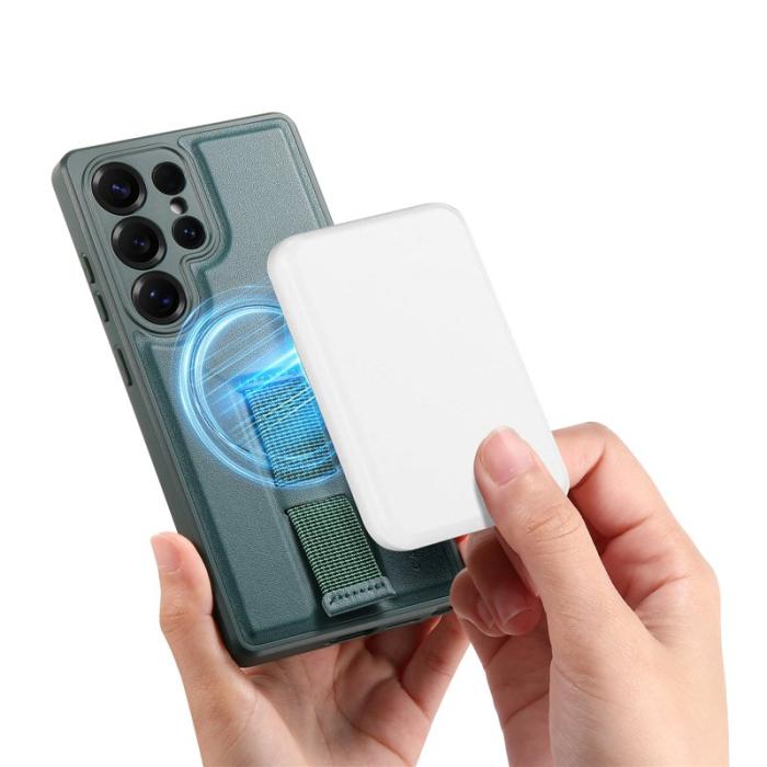 CASENEO - CASENEO Samsung Galaxy S25 Ultra Fodral - PU Läder + PC - Grön