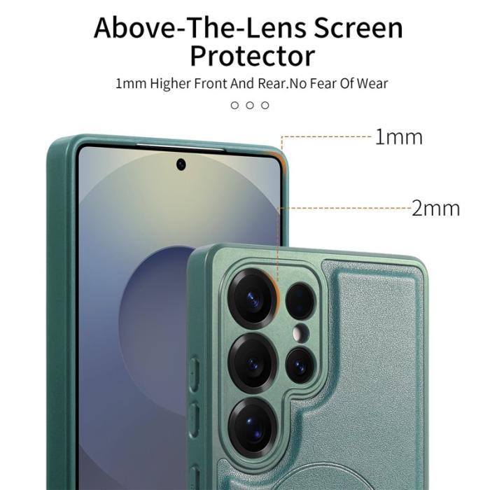 CASENEO - CASENEO Samsung Galaxy S25 Ultra Fodral - PU Läder + PC - Grön