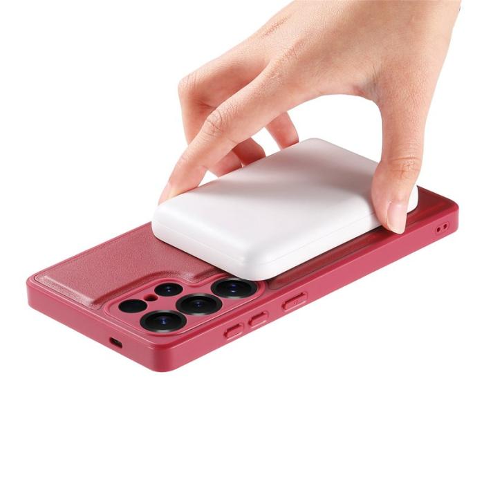 CASENEO - CASENEO Samsung Galaxy S25 Ultra Fodral - PU Läder - Röd