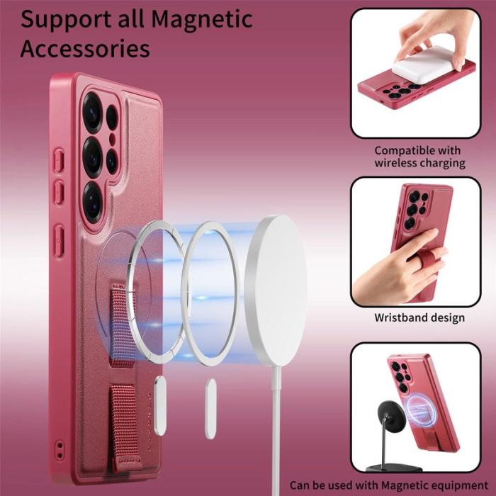 CASENEO - CASENEO Samsung Galaxy S25 Ultra Fodral - PU Läder - Röd