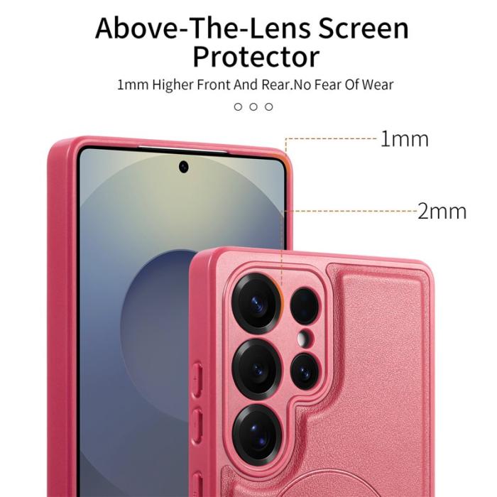 CASENEO - CASENEO Samsung Galaxy S25 Ultra Fodral - PU Läder - Röd