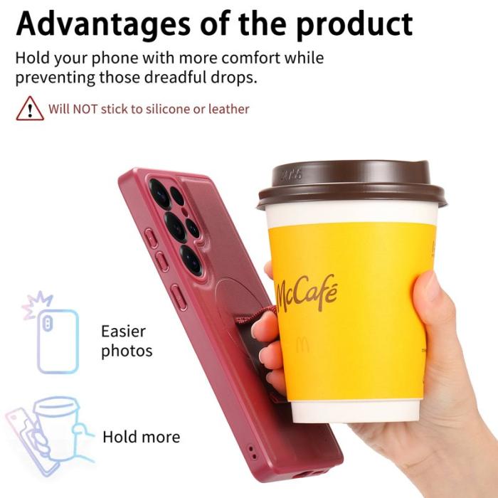 CASENEO - CASENEO Samsung Galaxy S25 Ultra Fodral - PU Läder - Röd