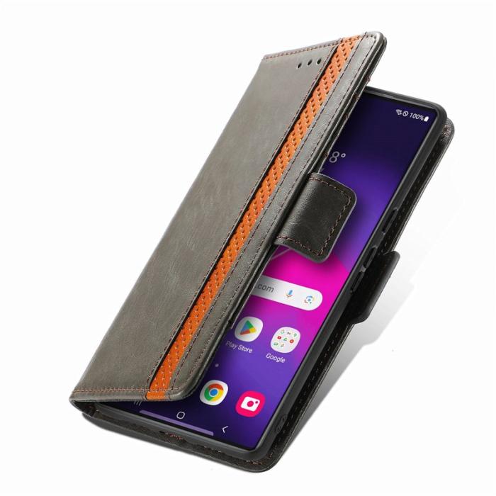 CASENEO - CASENEO Samsung Galaxy S25 Ultra Skal PU Läder - Grå