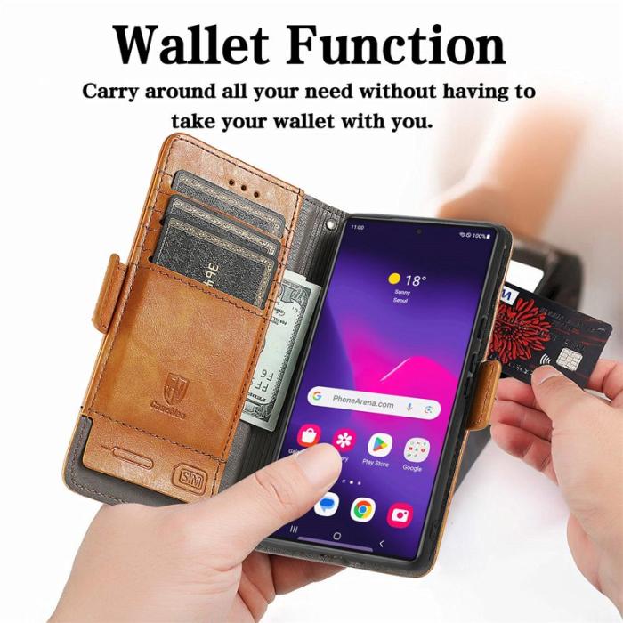 CASENEO - CASENEO Samsung Galaxy S25 Ultra Skal PU Läder - Khaki