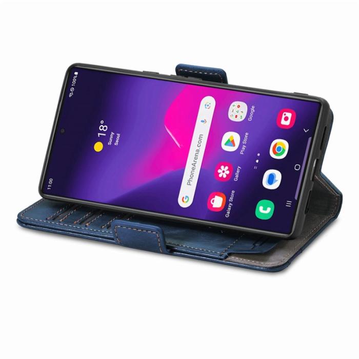 CASENEO - CASENEO Samsung Galaxy S25 Ultra Skal PU Läder - Mörkblå