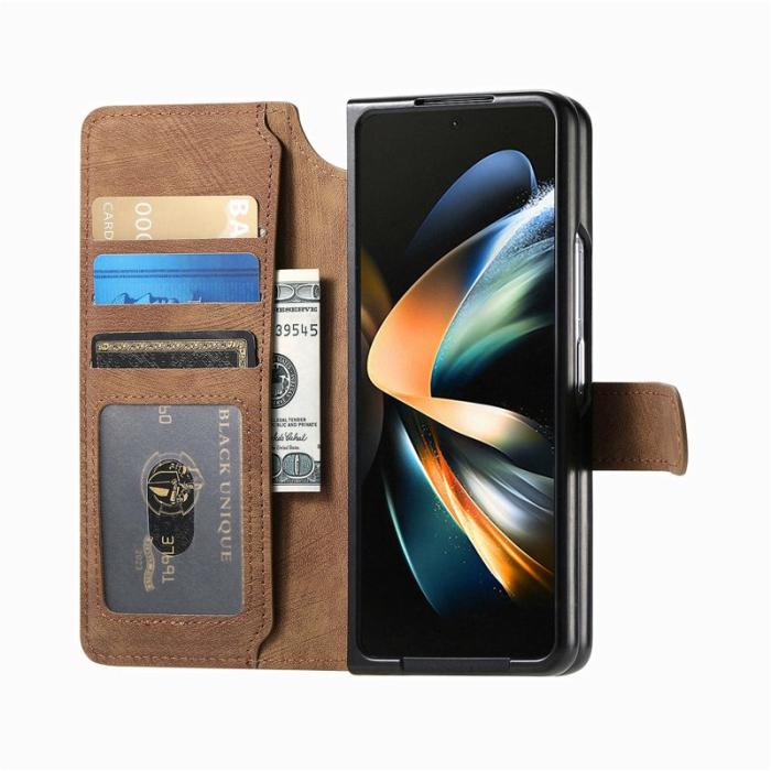 CASENEO - CASENEO Samsung Galaxy Z Fold3 5G Fodral Äkta läder - Brun