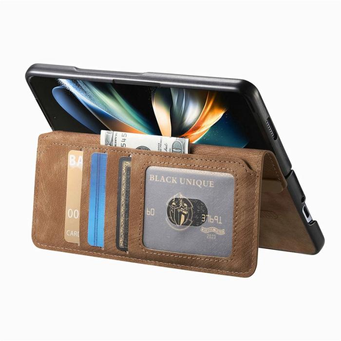 CASENEO - CASENEO Samsung Galaxy Z Fold3 5G Fodral Äkta läder - Brun