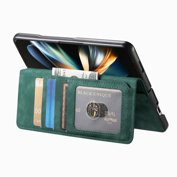 CASENEO - CASENEO Samsung Galaxy Z Fold3 5G Fodral Äkta läder - Grön