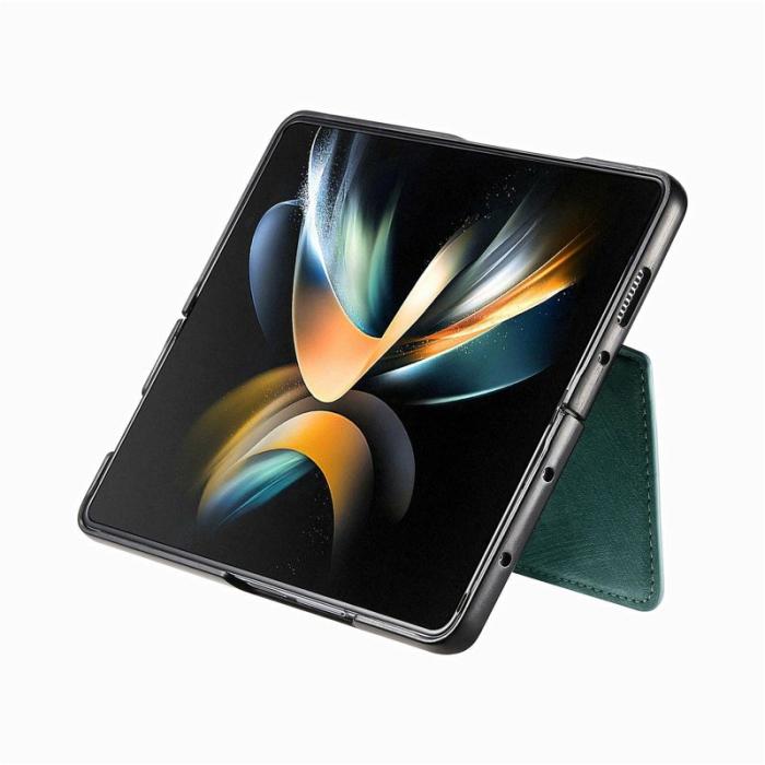 CASENEO - CASENEO Samsung Galaxy Z Fold3 5G Fodral Äkta läder - Grön