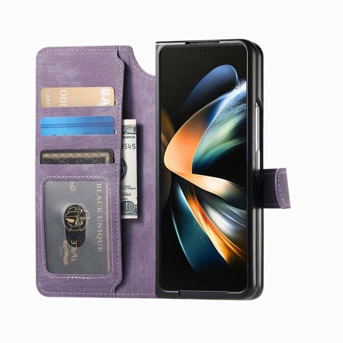 CASENEO - CASENEO Samsung Galaxy Z Fold3 5G Fodral Äkta läder - Lila