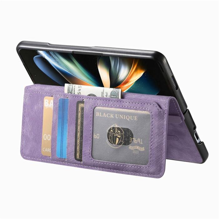 CASENEO - CASENEO Samsung Galaxy Z Fold3 5G Fodral Äkta läder - Lila