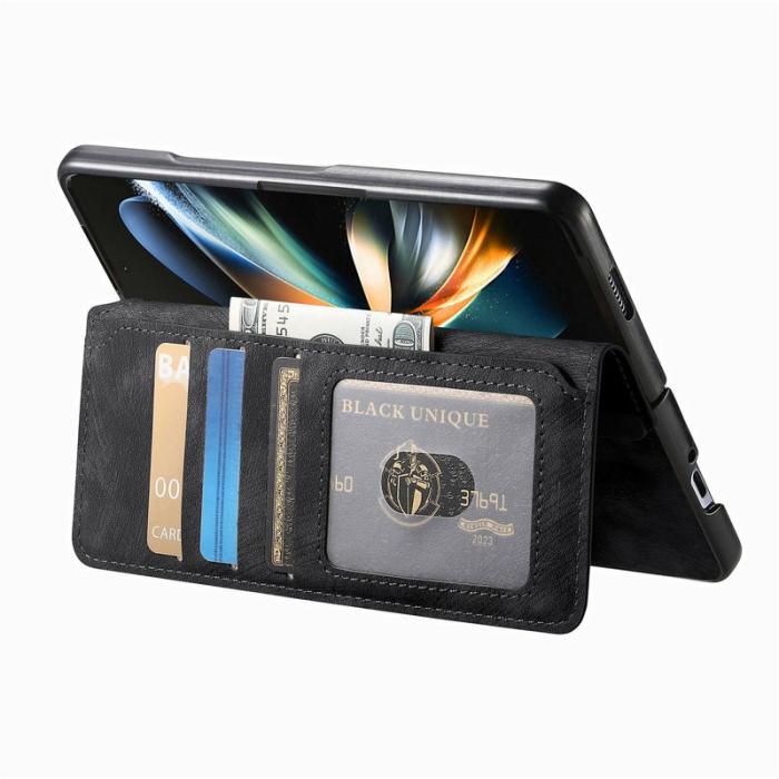 CASENEO - CASENEO Samsung Galaxy Z Fold3 5G Fodral Äkta läder - Svart