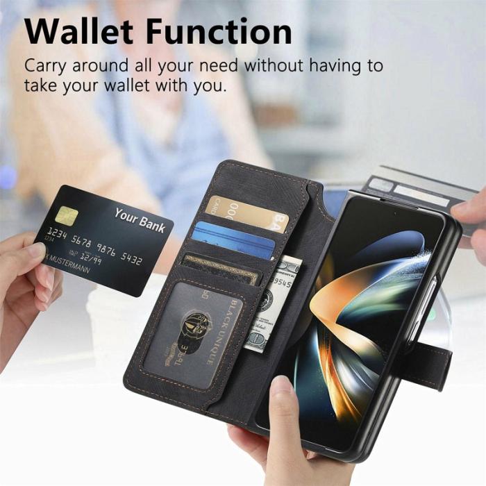 CASENEO - CASENEO Samsung Galaxy Z Fold3 5G Fodral Äkta läder - Svart