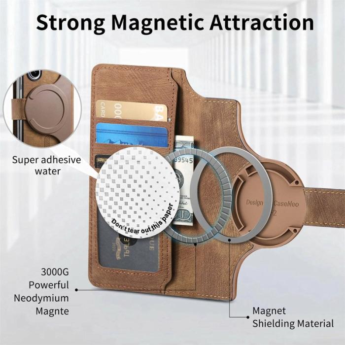 CASENEO - CASENEO Samsung Galaxy Z Fold4 5G Fodral Äkta läder - Brun