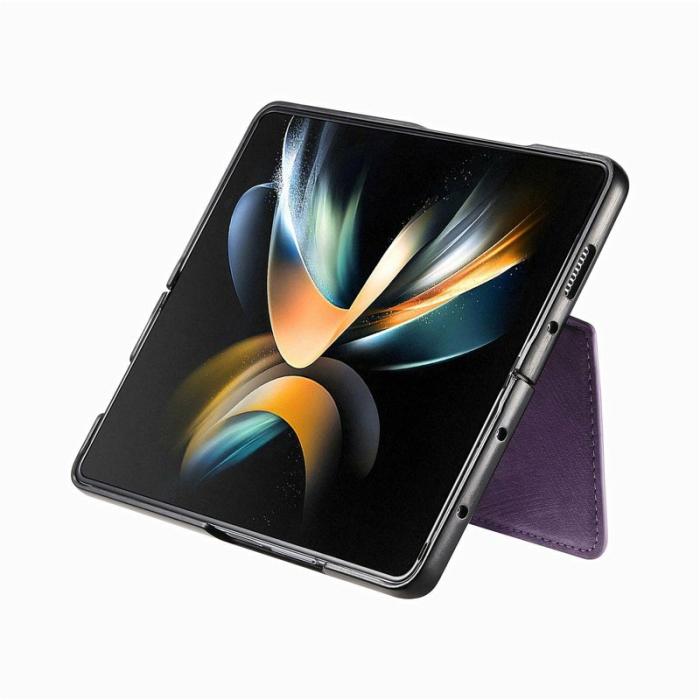 CASENEO - CASENEO Samsung Galaxy Z Fold4 5G Fodral Äkta läder - Lila
