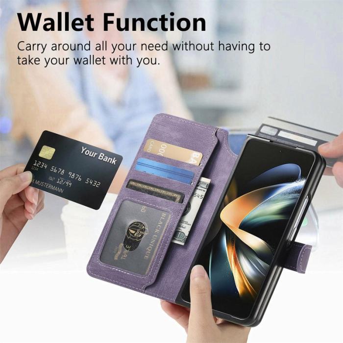 CASENEO - CASENEO Samsung Galaxy Z Fold4 5G Fodral Äkta läder - Lila