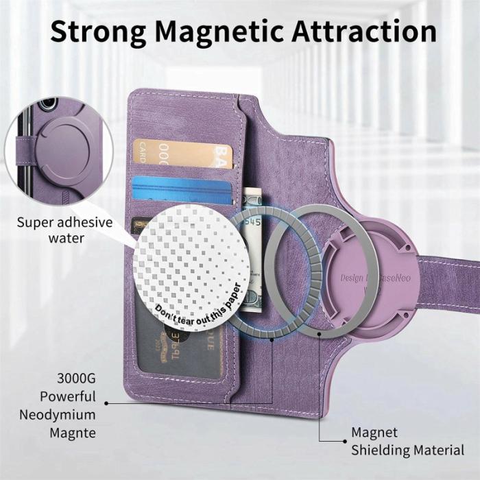 CASENEO - CASENEO Samsung Galaxy Z Fold4 5G Fodral Äkta läder - Lila