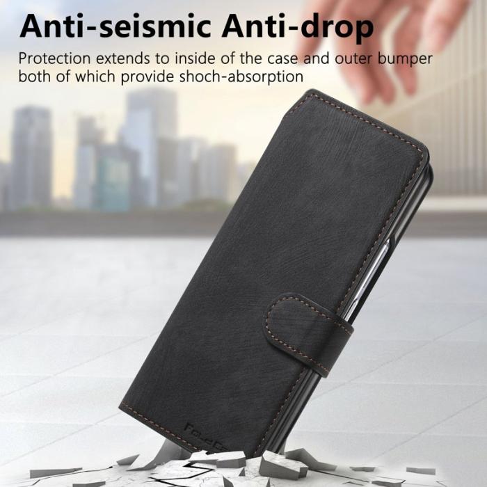 CASENEO - CASENEO Samsung Galaxy Z Fold5 Fodral 2-i-1 Äkta läder - Svart