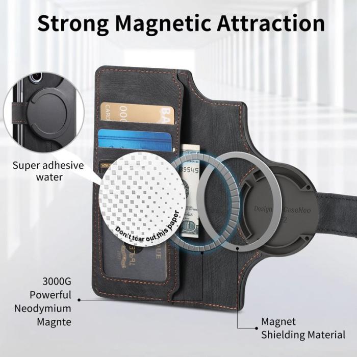 CASENEO - CASENEO Samsung Galaxy Z Fold5 Fodral 2-i-1 Äkta läder - Svart