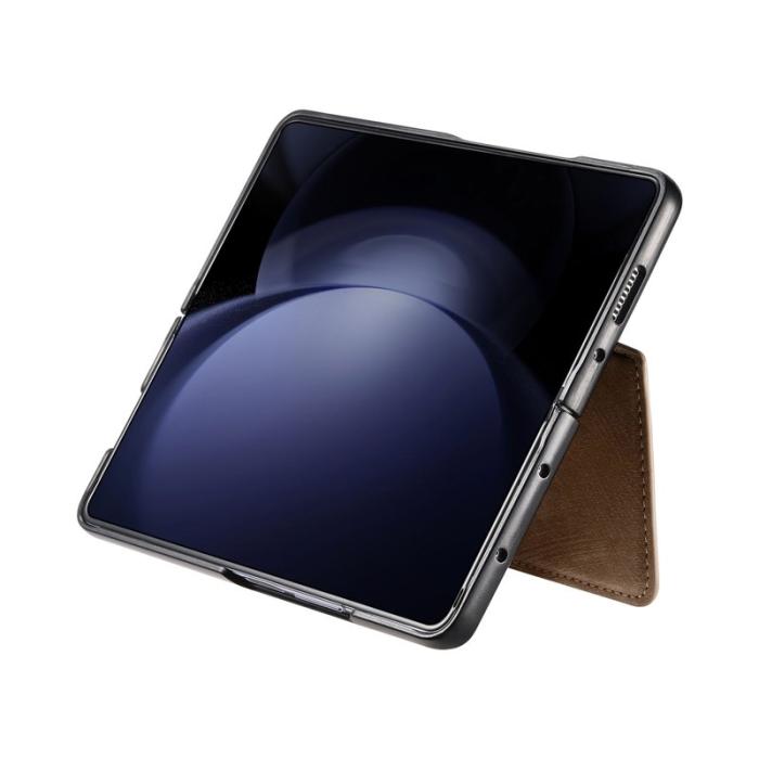 CASENEO - CASENEO Samsung Galaxy Z Fold5 Fodral 2-in-1 Äkta läder - Brun