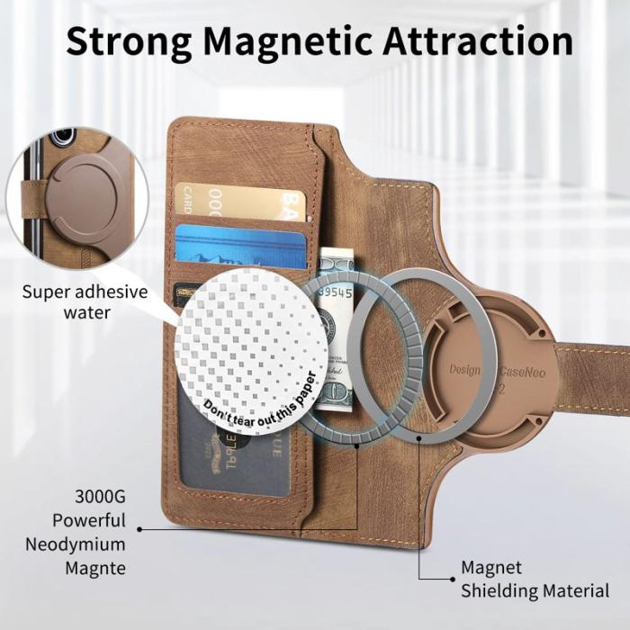 CASENEO - CASENEO Samsung Galaxy Z Fold5 Fodral 2-in-1 Äkta läder - Brun