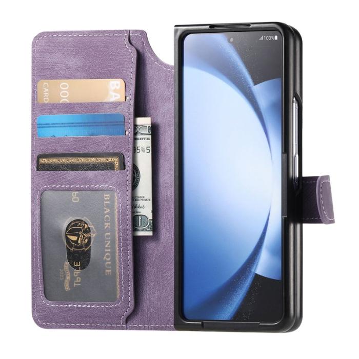 CASENEO - CASENEO Samsung Galaxy Z Fold5 Fodral 2-in-1 Äkta läder - Lila