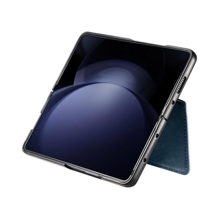 CASENEO - CASENEO Samsung Galaxy Z Fold5 Fodral 2-in-1 Äkta läder - Mörkblå