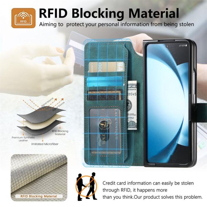 CASENEO - CASENEO Samsung Galaxy Z Fold6 Fodral Äkta läder - Grön
