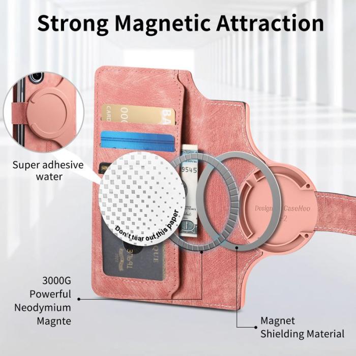 CASENEO - CASENEO Samsung Galaxy Z Fold6 Fodral Äkta läder - Rosa