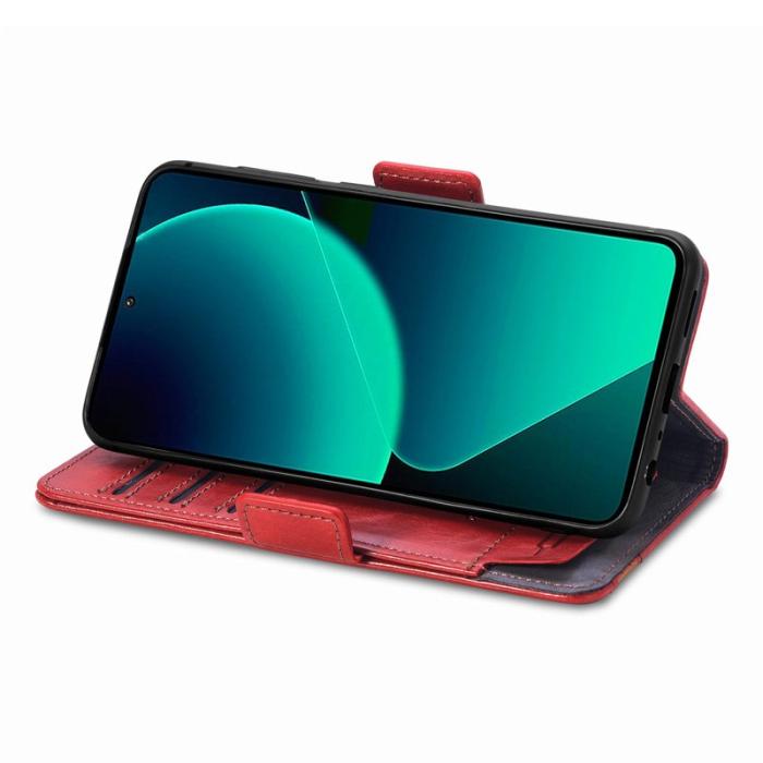 CASENEO - CASENEO Xiaomi 13T / 13T Pro Fodral Äkta läder - Röd