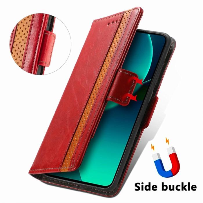 CASENEO - CASENEO Xiaomi 13T / 13T Pro Fodral Äkta läder - Röd