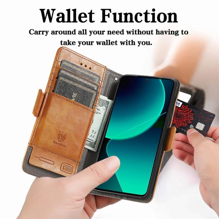 CASENEO - CASENEO Xiaomi 13T / 13T Pro / Redmi K60 Ultra Skal - PU Läder - Ljusbrun