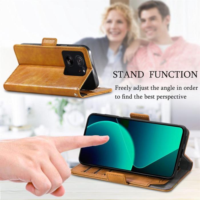 CASENEO - CASENEO Xiaomi 13T / 13T Pro / Redmi K60 Ultra Skal - PU Läder - Ljusbrun