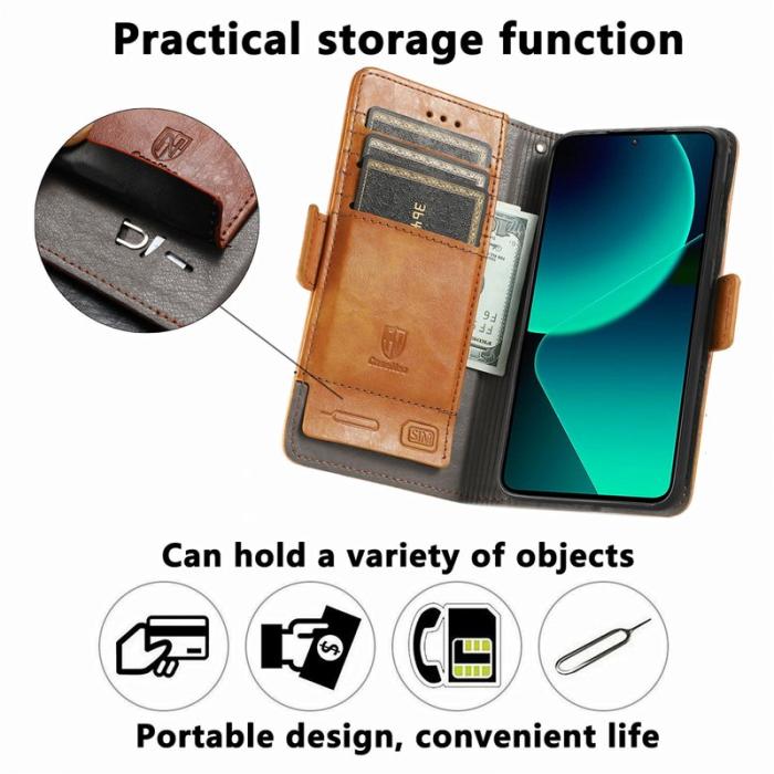 CASENEO - CASENEO Xiaomi 13T / 13T Pro / Redmi K60 Ultra Skal - PU Läder - Ljusbrun