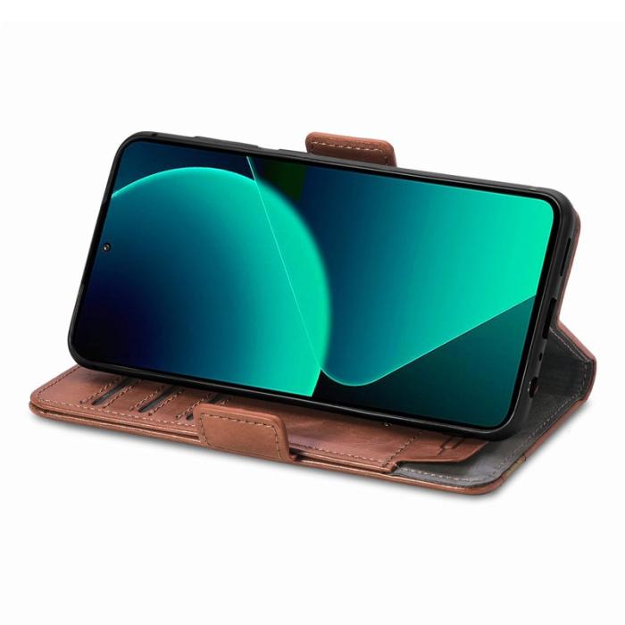 CASENEO - CASENEO Xiaomi 13T / 13T Pro Skal Äkta läder - Mörkbrun