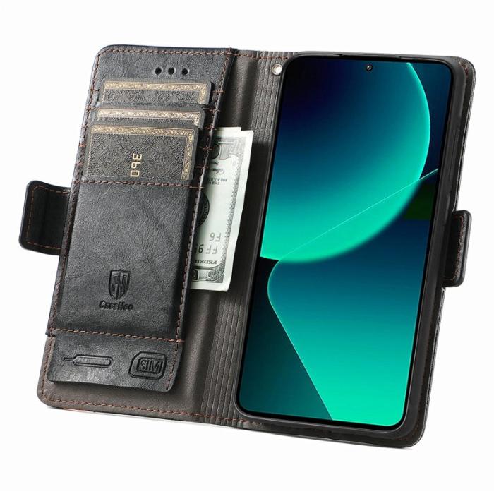 CASENEO - CASENEO Xiaomi 13T / 13T Pro Skal Äkta läder - Svart