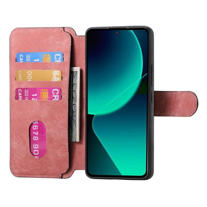 CASENEO - CASENEO Xiaomi 13T Fodral - Äkta läder - Detachable - Rosa