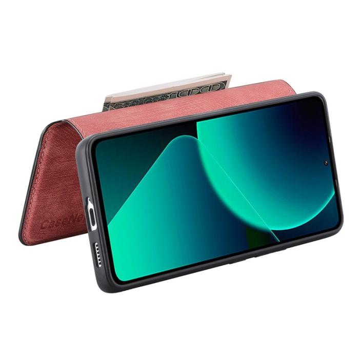 CASENEO - CASENEO Xiaomi 13T Fodral - Äkta läder - Detachable - Rosa