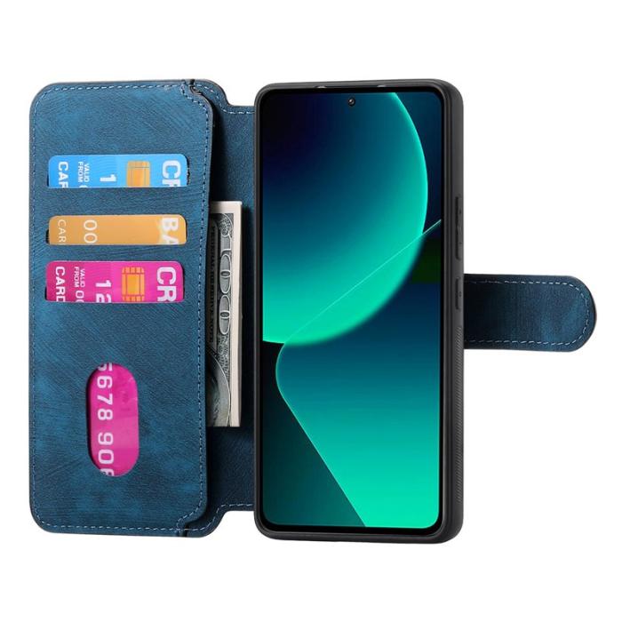 CASENEO - CASENEO Xiaomi 13T Fodral - Äkta läder - Mörkblå