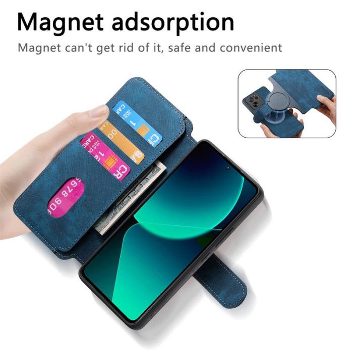 CASENEO - CASENEO Xiaomi 13T Fodral - Äkta läder - Mörkblå