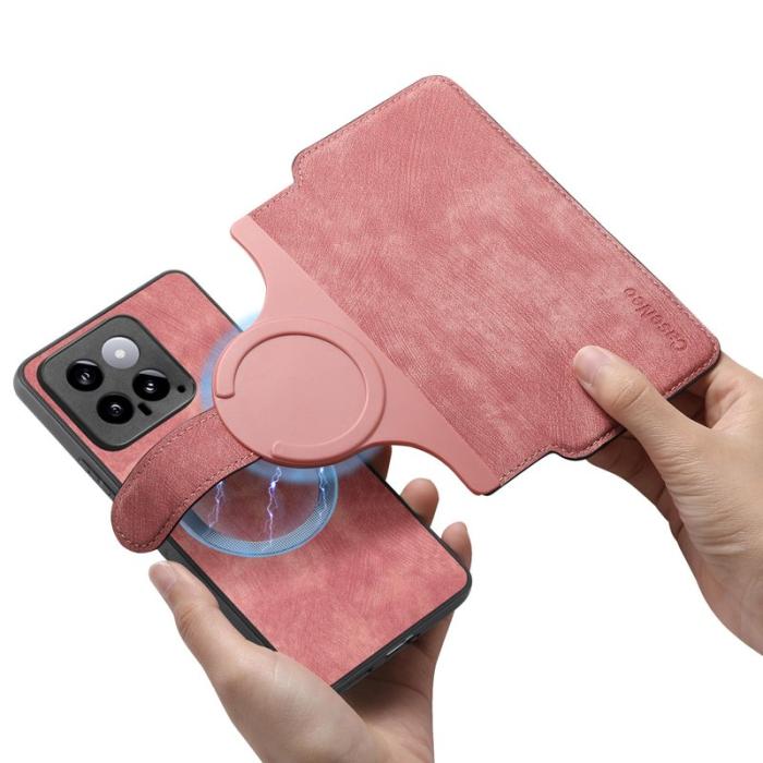 CASENEO - CASENEO Xiaomi 14 Plånboksfodral Konstläder - Detachable - Rosa