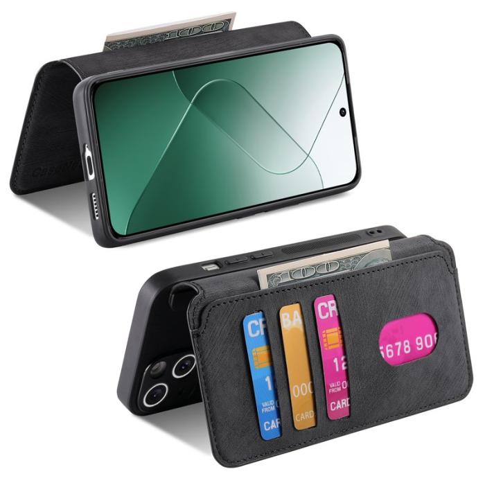 CASENEO - CASENEO Xiaomi 14 Plånboksfodral Konstläder - Svart