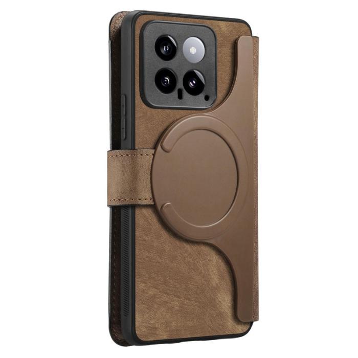 CASENEO - CASENEO Xiaomi 14 Plånboksfodral - Detachable Konstläder - Brun