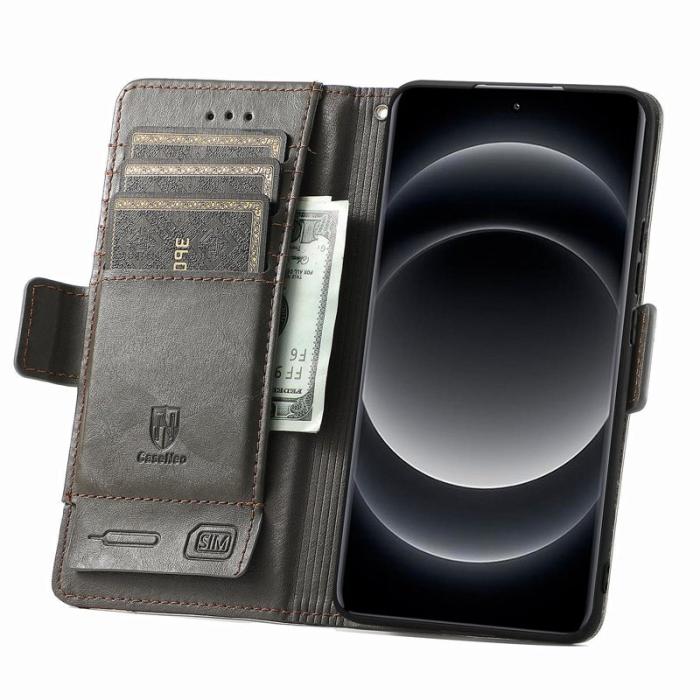 CASENEO - CASENEO Xiaomi 14 Ultra Mobilskal KonstLäder - Grå