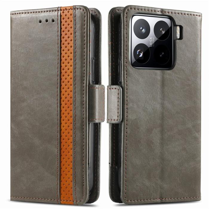 CASENEO - CASENEO Xiaomi 15 Skal PU Läder Fodral med RFID - Grå