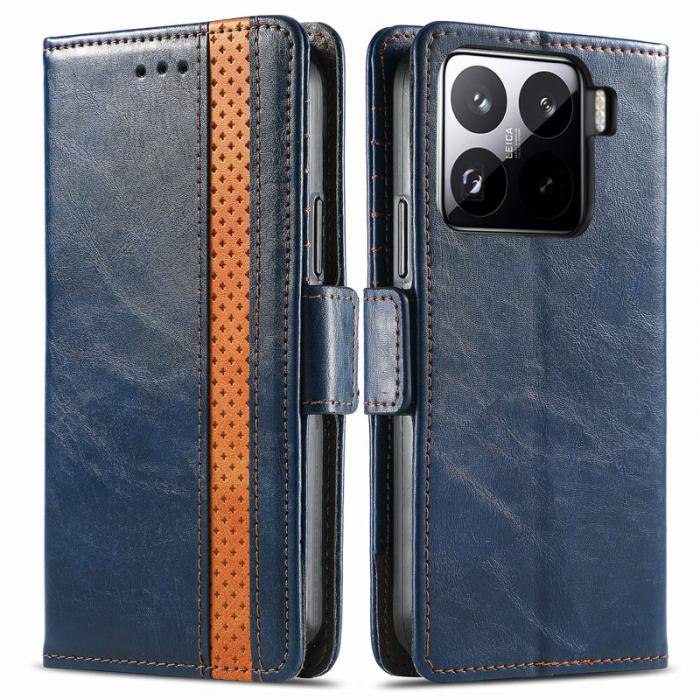 CASENEO - CASENEO Xiaomi 15 Skal PU Läder Fodral med RFID - Mörkblå