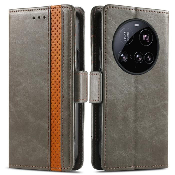 CASENEO - CASENEO Xiaomi 15 Ultra Mobilskal KonstLäder - Grå med RFID-blockering