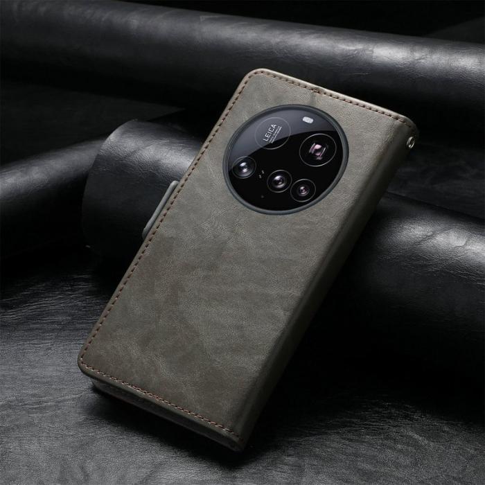 CASENEO - CASENEO Xiaomi 15 Ultra Mobilskal KonstLäder - Grå med RFID-blockering